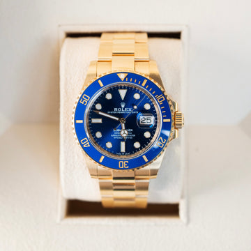Rolex GMT Master II Yellow Gold Blue Dial Submariner 126618LB