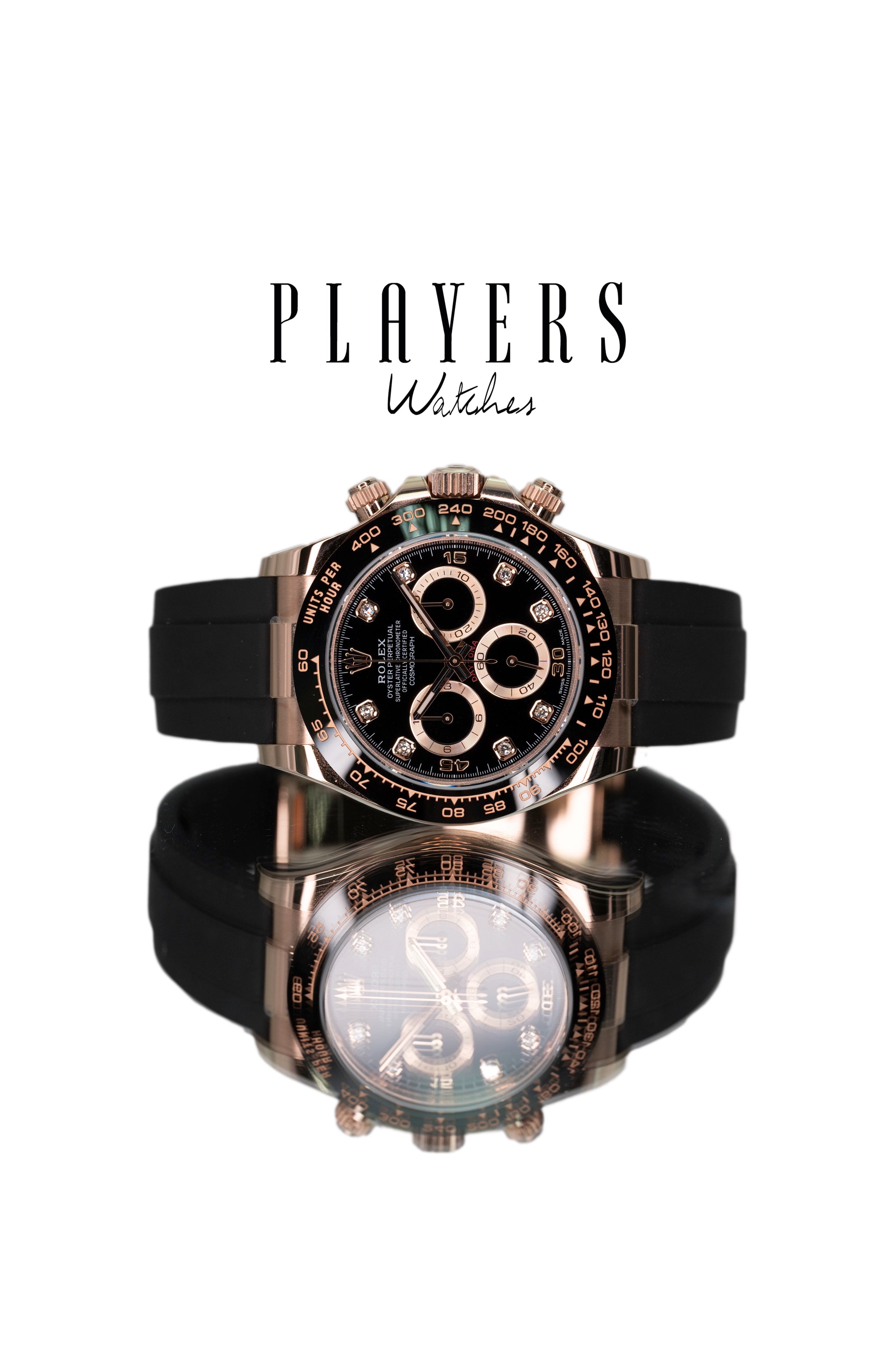 Rolex Daytona (116515LN) 18K Rose Gold on Oysterflex with Diamond Markers