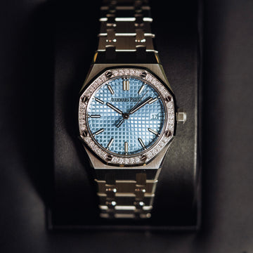 Audemars Piguet Royal Oak Ice Blue Factory Diamond Bezel 15551ST