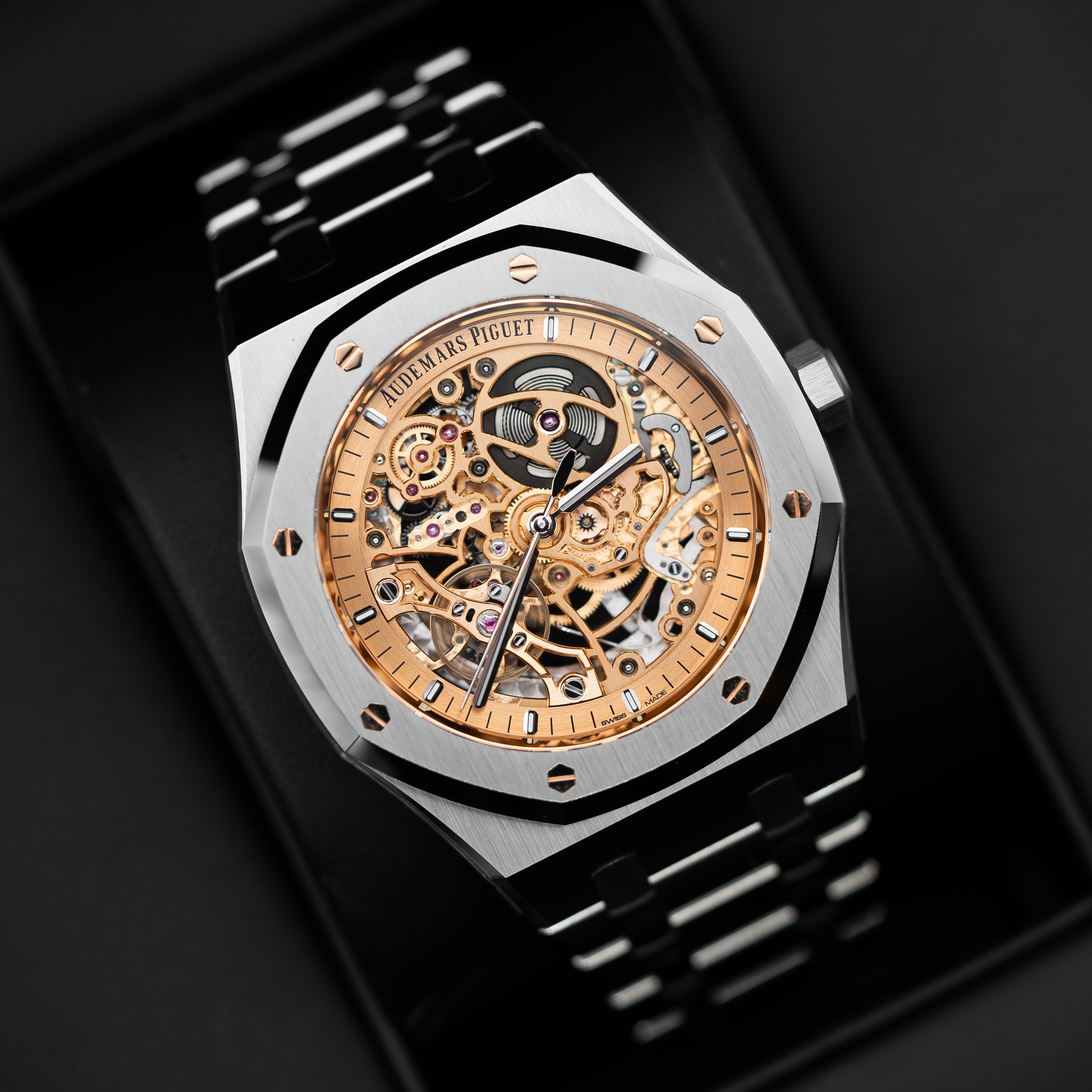 Audemars Piguet Skeleton Salmon Dial 15407ST