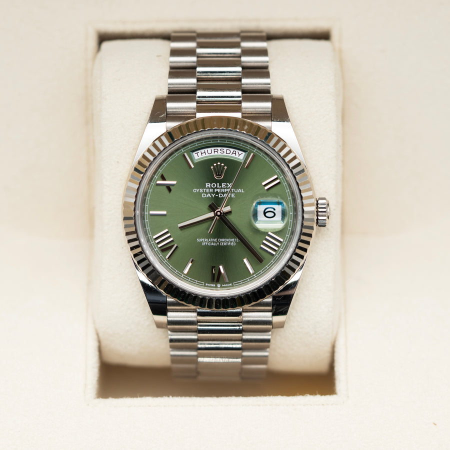 Rolex Day-Date White Gold Olive Dial 228239